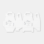 Monogram Minimalistisch White & Silver Moderne Hoc Geschenkschachtel (Ungefaltet)