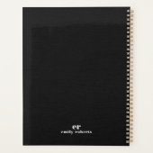 Monogram Minimalistischer Schwarzer Liner Planer (Rückseite)