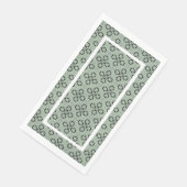 Monogram-Mint-Grün- und Schwarz Retro-Muster Serviette (Ecke)