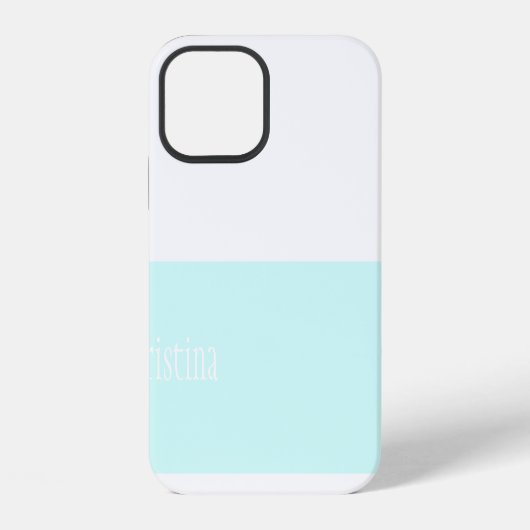 MONOGRAM-MINTGRÜNES UND WEIßES IPHONE-CASE iPhone HÜLLE (Rückseite)
