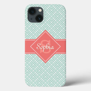 Monogram Minze Cornname Diamond Muster Case-Mate iPhone Hülle