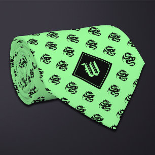 Monogram Minze Green Dragon Krawatte