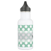 Monogram Minze Green Niedlich Chic Polka Dot Muste Edelstahlflasche (Links)