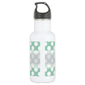 Monogram Minze Green Niedlich Chic Polka Dot Muste Edelstahlflasche (Rückseite)