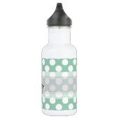 Monogram Minze Green Niedlich Chic Polka Dot Muste Edelstahlflasche (Rechts)