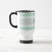 Monogram Minze Green Niedlich Chic Polka Dot Muste Reisebecher (Links)