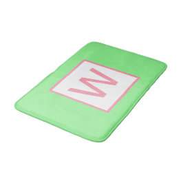 Monogram Minze Green Pastel Pink Badematte