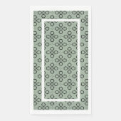 Monogram Minze Green und Black Retro Muster Serviette (Vorderseite)