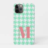 Monogram Minze White Pepita Hahnentrittmuster Must Case-Mate iPhone Hülle (Rückseite)