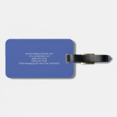 Monogram mit blauen Namen Einfache Schlicht Gepäckanhänger (Rückseite horizontal)