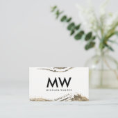 Monogram mit Luxe Watercolor Brushed Visitenkarte (Stehend Vorderseite)