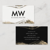 Monogram mit Luxe Watercolor Brushed Visitenkarte (Vorne/Hinten)