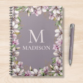 Monogram Mit Monogramm Magnolia Floral Personalisi Notizblock