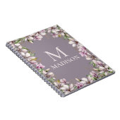 Monogram Mit Monogramm Magnolia Floral Personalisi Notizblock (Rechte Seite)