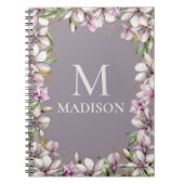 Monogram Mit Monogramm Magnolia Floral Personalisi Notizblock (Vorderseite)
