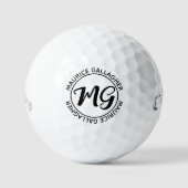 Monogram mit Monogramm Name initials b.w. Golfball (Vorderseite)