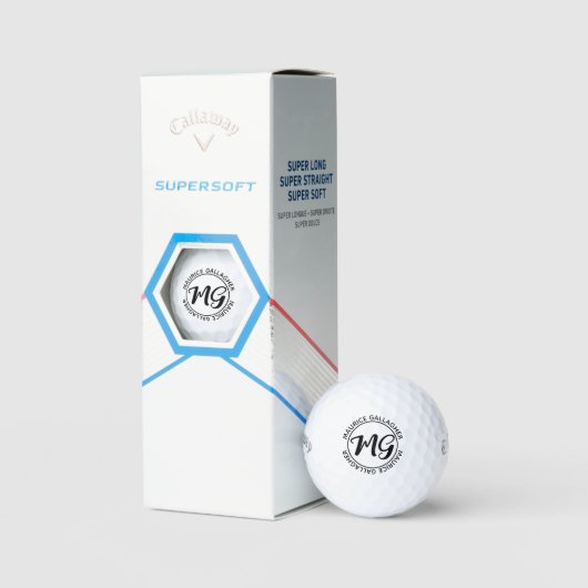 Monogram mit Monogramm Name initials b.w. Golfball (Verpackung)