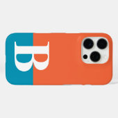 Monogram Mit Monogramm Simple Modern Orange Blue Case-Mate iPhone Hülle (Rückseite (Horizontal))
