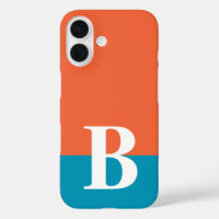 Monogram Mit Monogramm Simple Modern Orange Blue