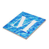 Monogram Mit Monogramm Swimming Blue Pool Aquatic Fliese (Seite)