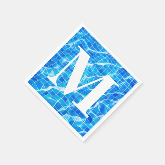 Monogram Mit Monogramm Swimming Blue Pool Aquatic Serviette (Ecke)
