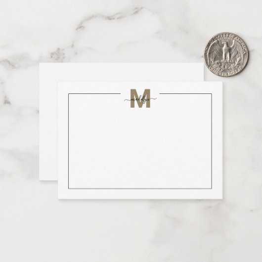 Monogram Mitteilungskarte (Vorderseite/Rückseite Beispiel)