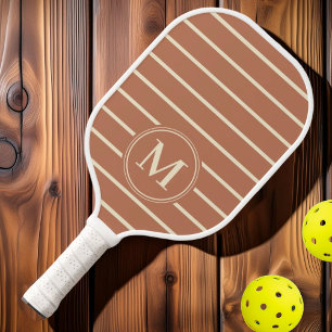 Monogram Mittelalter gestreift in zarter Rosenfarb Pickleball Schläger