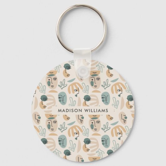 Monogram Moder Moderner Minimalistischer Schlüssel Schlüsselanhänger (Vorderseite)