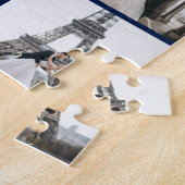 Monogram Modern 9 Foto Collage Navy Blue Puzzle (Seite)