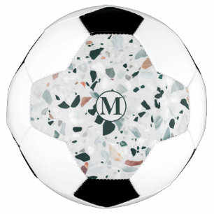 Monogram Modern Abstrakt Terrazzo Muster Fußball