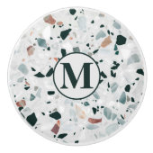 Monogram Modern Abstrakt Terrazzo Muster Keramikknauf (Vorderseite)