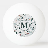 Monogram Modern Abstrakt Terrazzo Muster Tischtennisball (Vorderseite)