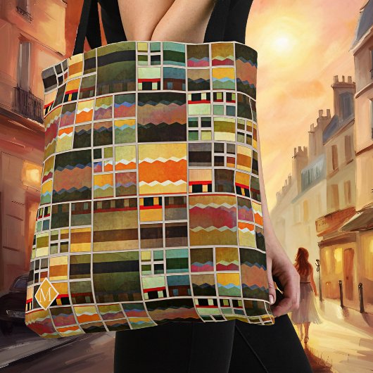 Monogram Modern Art Muster Designer Totbeutel Tasche