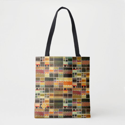 Monogram Modern Art Muster Designer Totbeutel Tasche (Vorderseite)