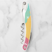 Monogram Modern Art Watercolor Kellnermesser (Vorderseite)