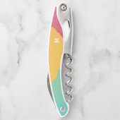 Monogram Modern Art Watercolor Kellnermesser (Rückseite)