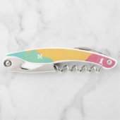 Monogram Modern Art Watercolor Kellnermesser (Vorderseite)