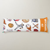 Monogram modern baseball player illustrations seitenschläferkissen (Vorderseite)