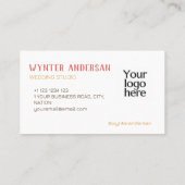 Monogram Modern Berry Minimalistisch Custom Logo N Visitenkarte (Rückseite)