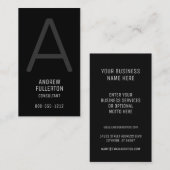 Monogram Modern Beruflich Simple Vertical Visitenkarte (Vorne/Hinten)