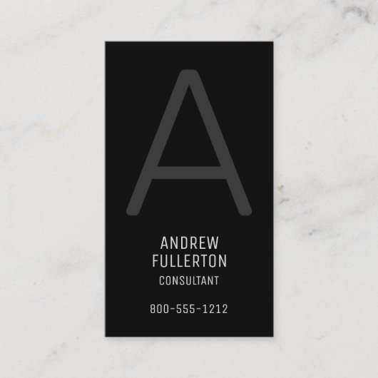 Monogram Modern Beruflich Simple Vertical Visitenkarte (Vorderseite)