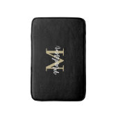 Monogram Modern Black and Tan Sand Badematte (Vorderseite Vertikal)