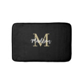 Monogram Modern Black and Tan Sand Badematte (Vorderseite)