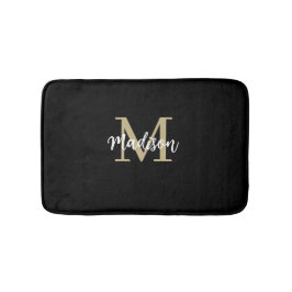 Monogram Modern Black and Tan Sand Badematte