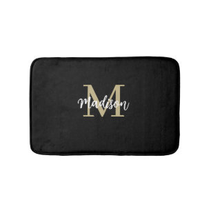 Monogram Modern Black and Tan Sand Badematte
