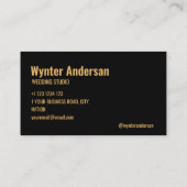 Monogram Modern Black Gold Chic Minimal Custom Visitenkarte (Rückseite)