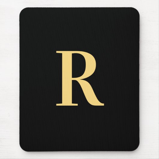 Monogram Modern Black Gold Mousepad (Vorne)