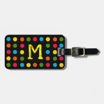Monogram Modern Black Multicolor Polka Dot