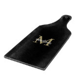 Monogram Modern Black Tan Sand Schneidebrett (Ecke)