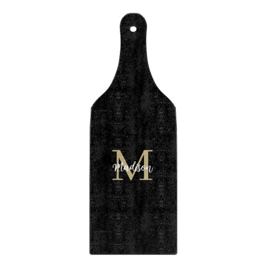 Monogram Modern Black Tan Sand Schneidebrett (Vorderseite)